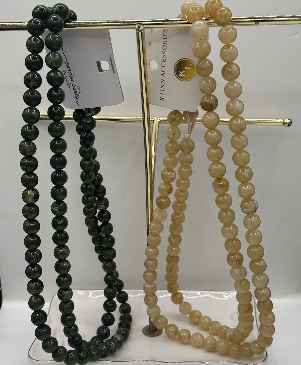 Layered Marbled Bead Necklace
