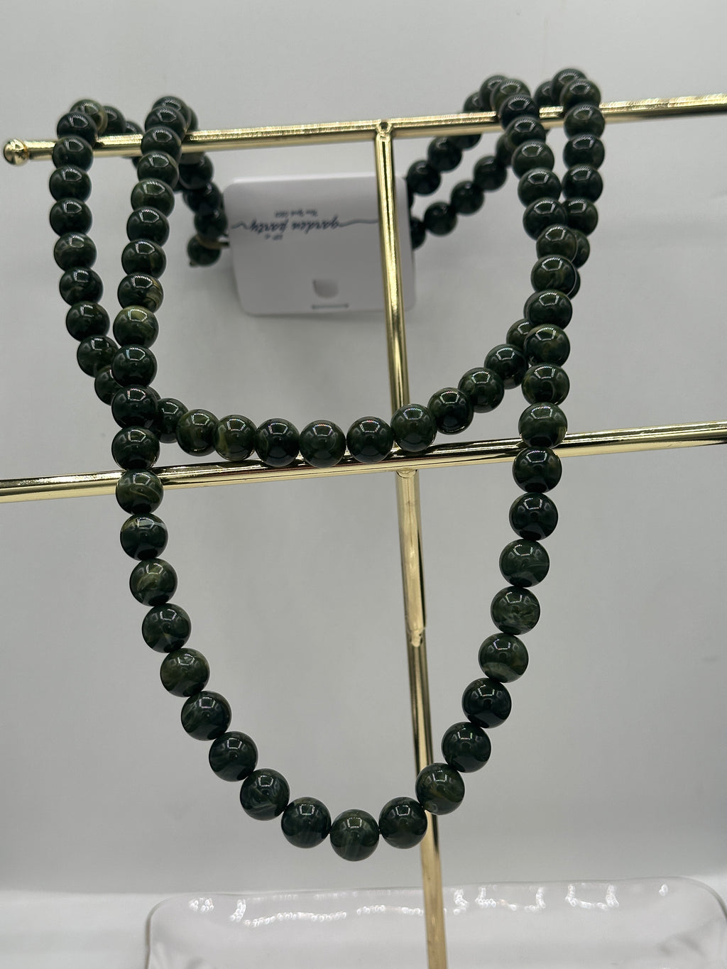 Layered Marbled Bead Necklace
