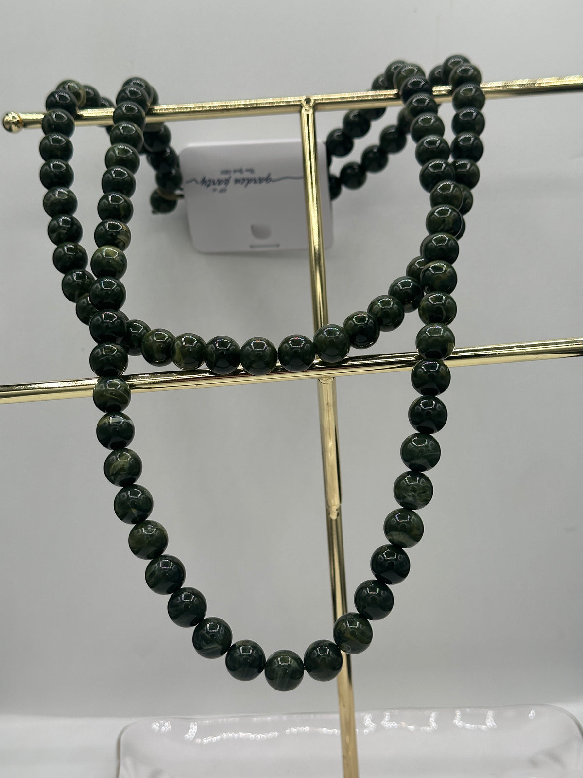 Layered Marbled Bead Necklace