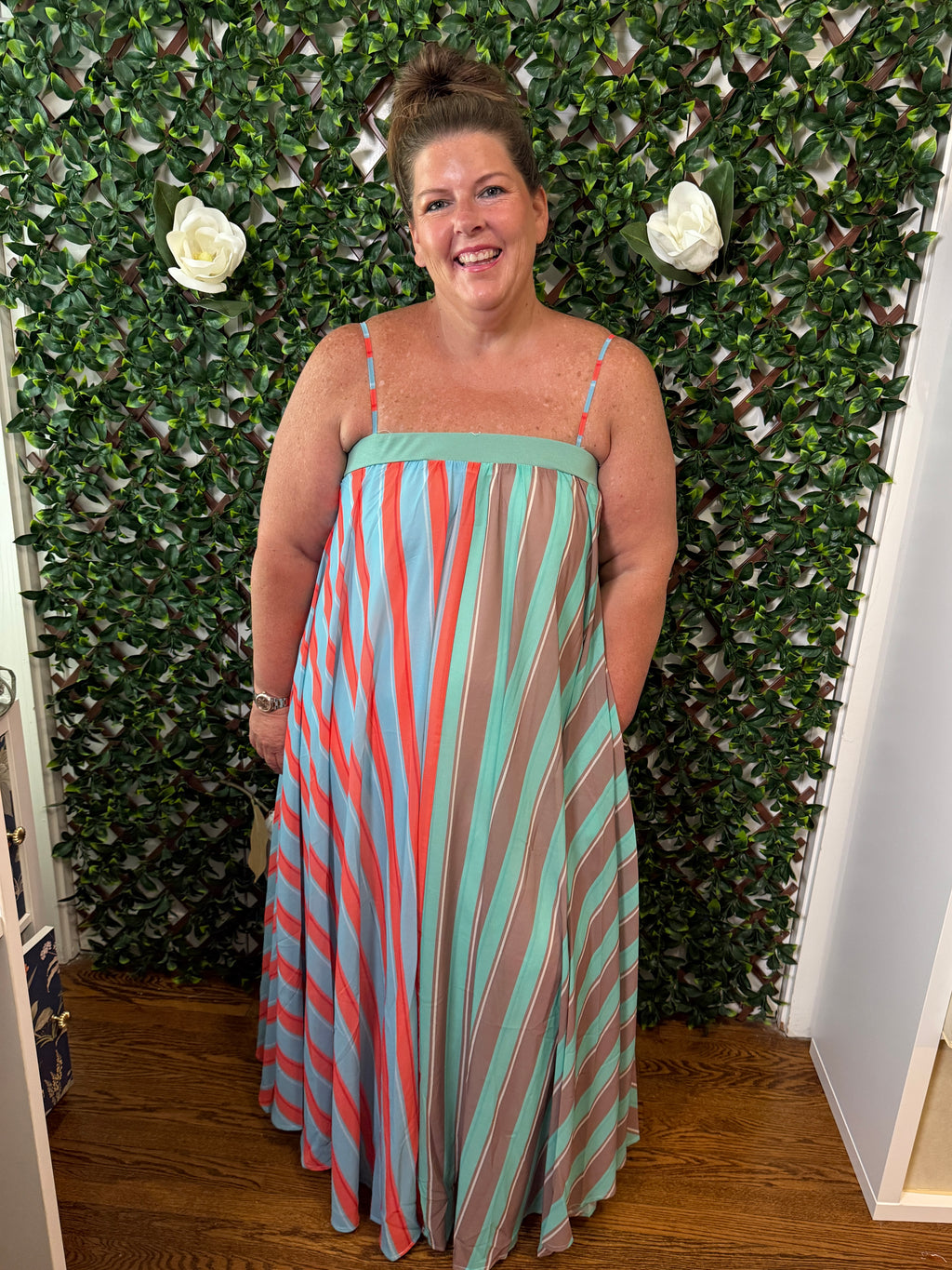 Serafina Striped Maxi Dress