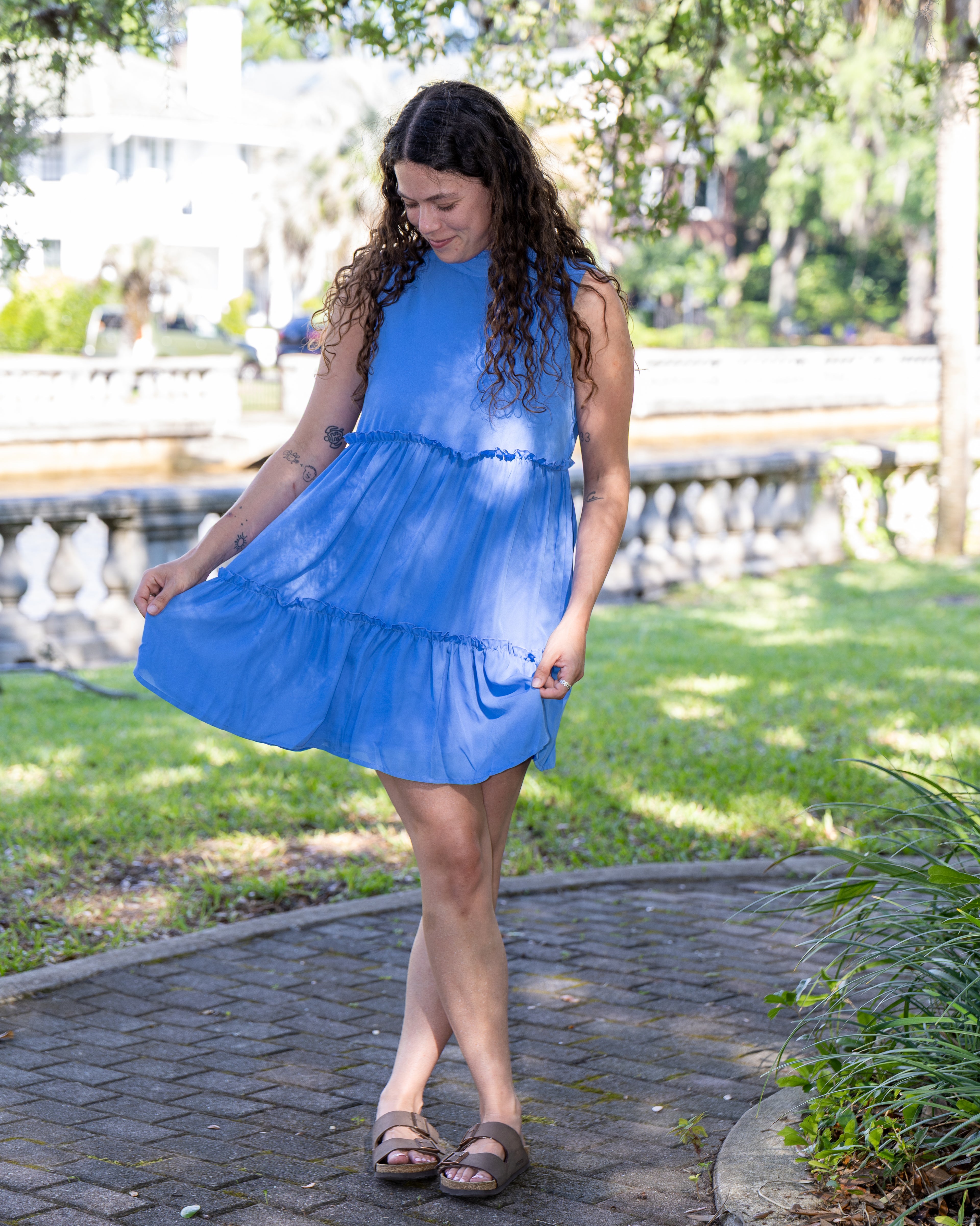 Breezy Chic Mock Neck Dress