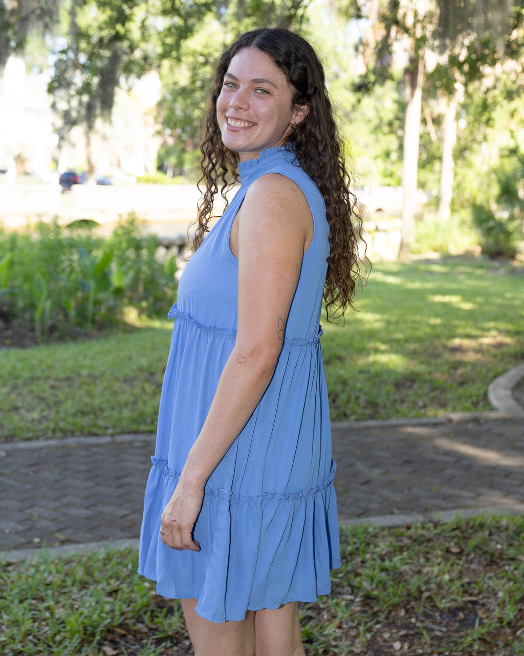 Breezy Chic Mock Neck Dress