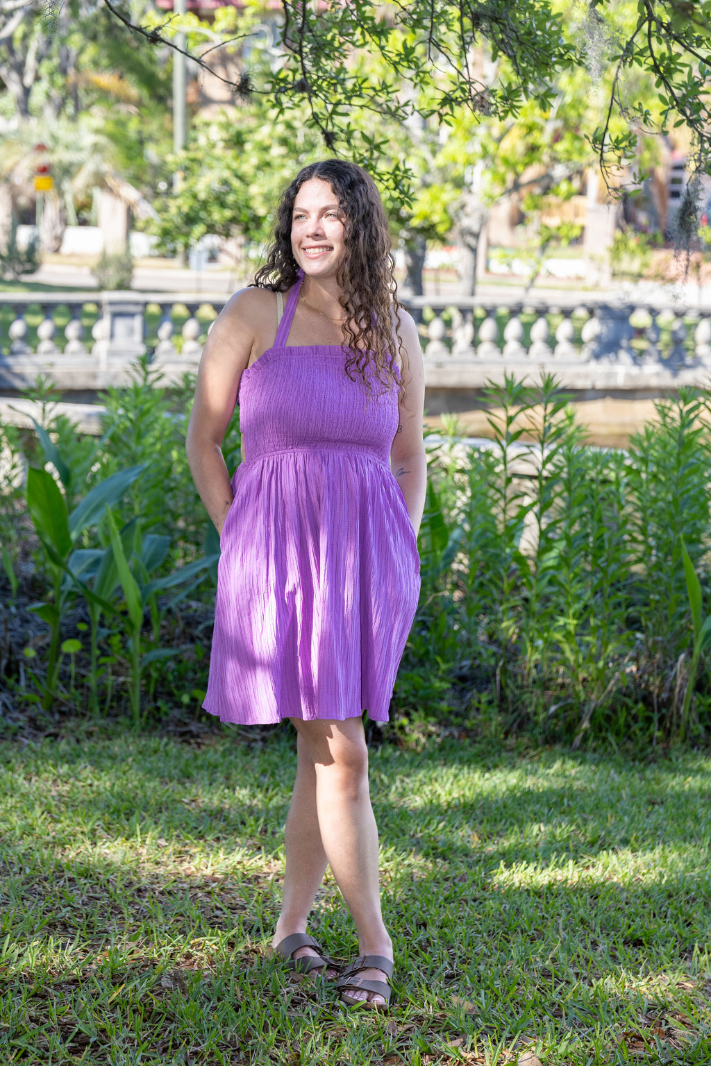 Halter Neck Open Back Mini Dress