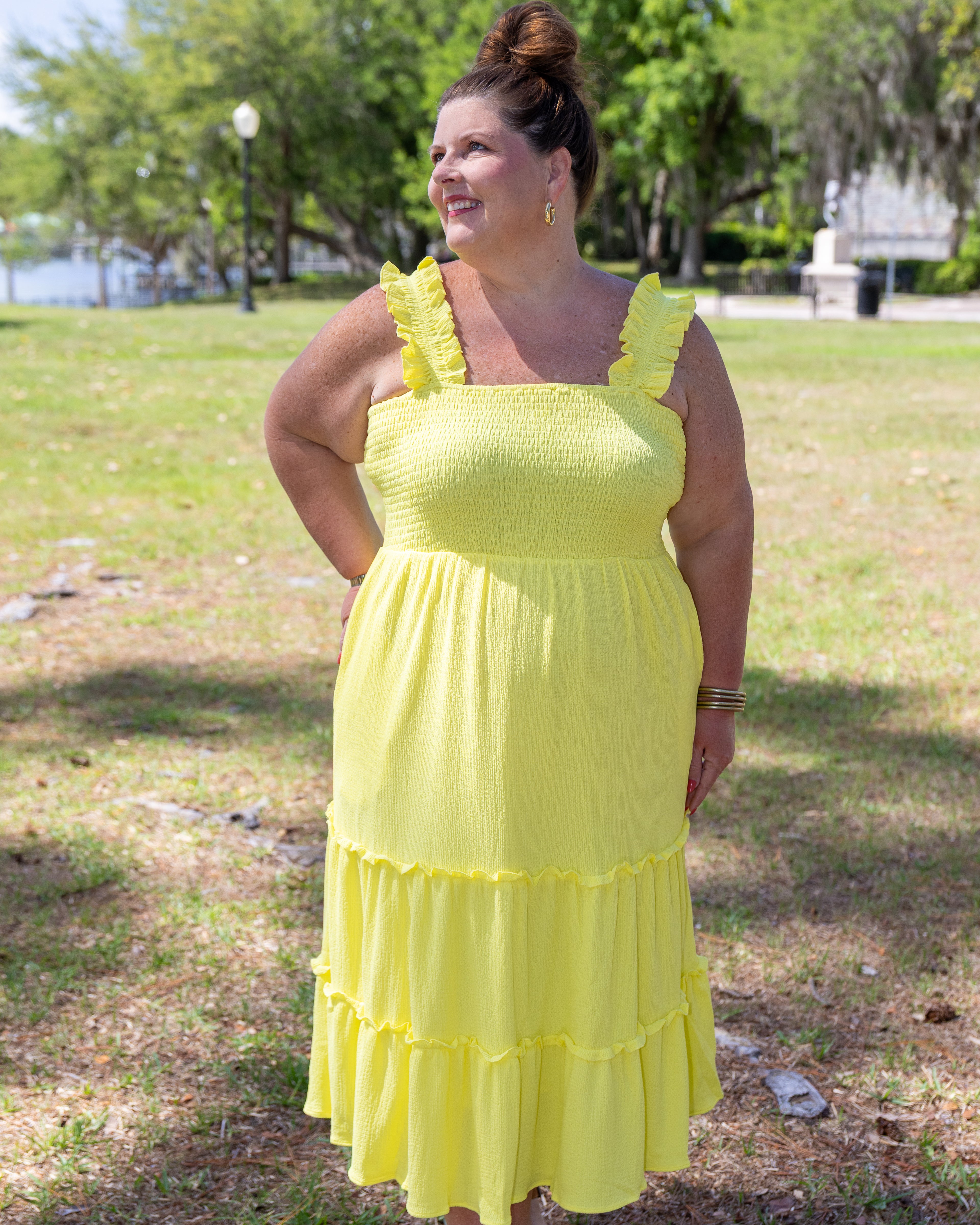 Gathered and Gorgeous Shirred Bodice Maxi Dress Curvy
