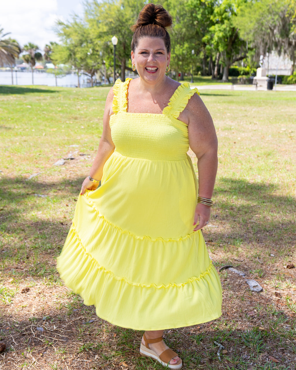 Gathered and Gorgeous Shirred Bodice Maxi Dress Curvy