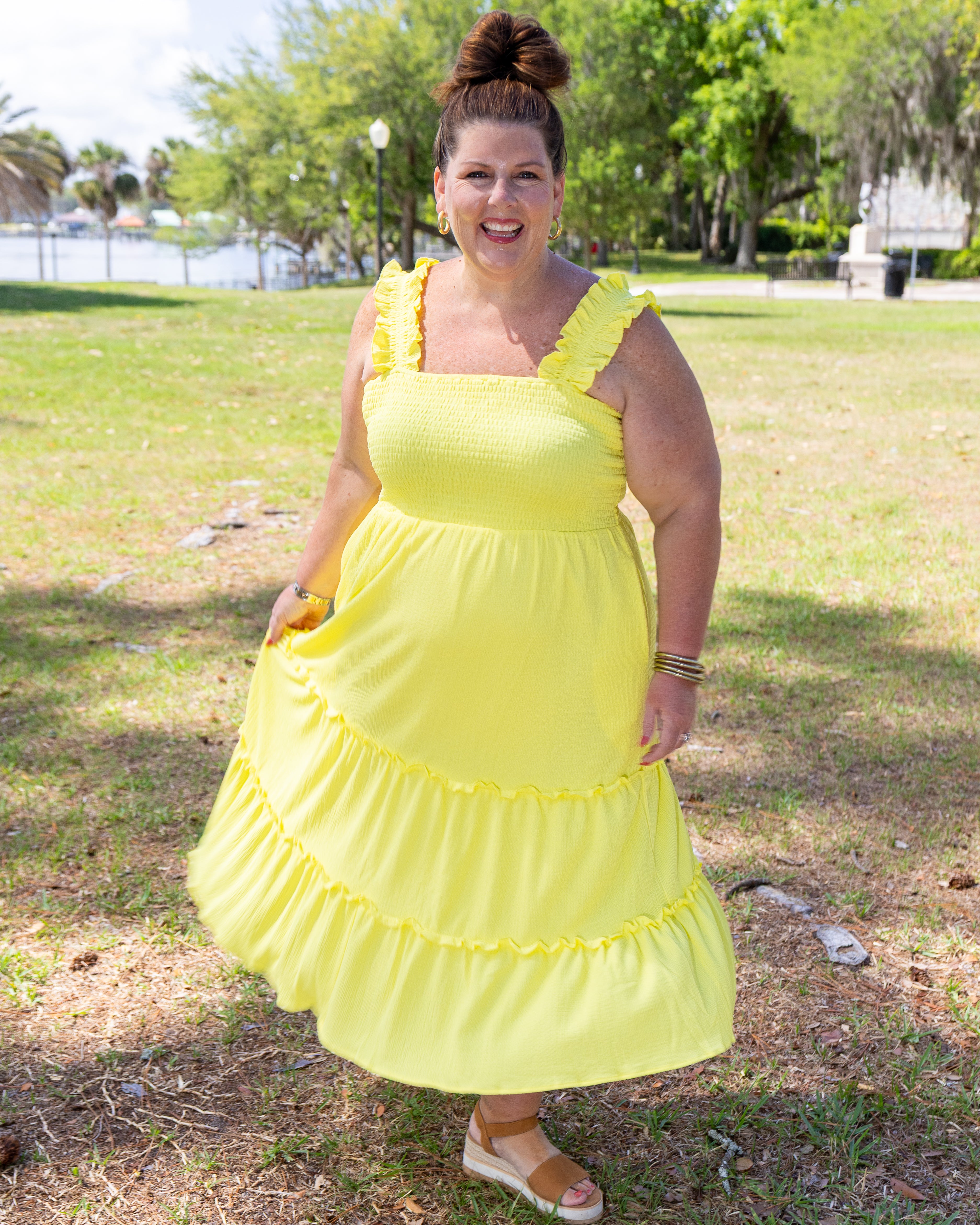 Gathered and Gorgeous Shirred Bodice Maxi Dress Curvy