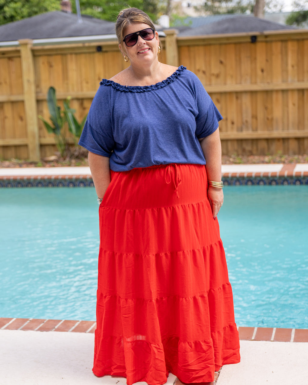 Santorini Sunset Maxi Skirt Curvy