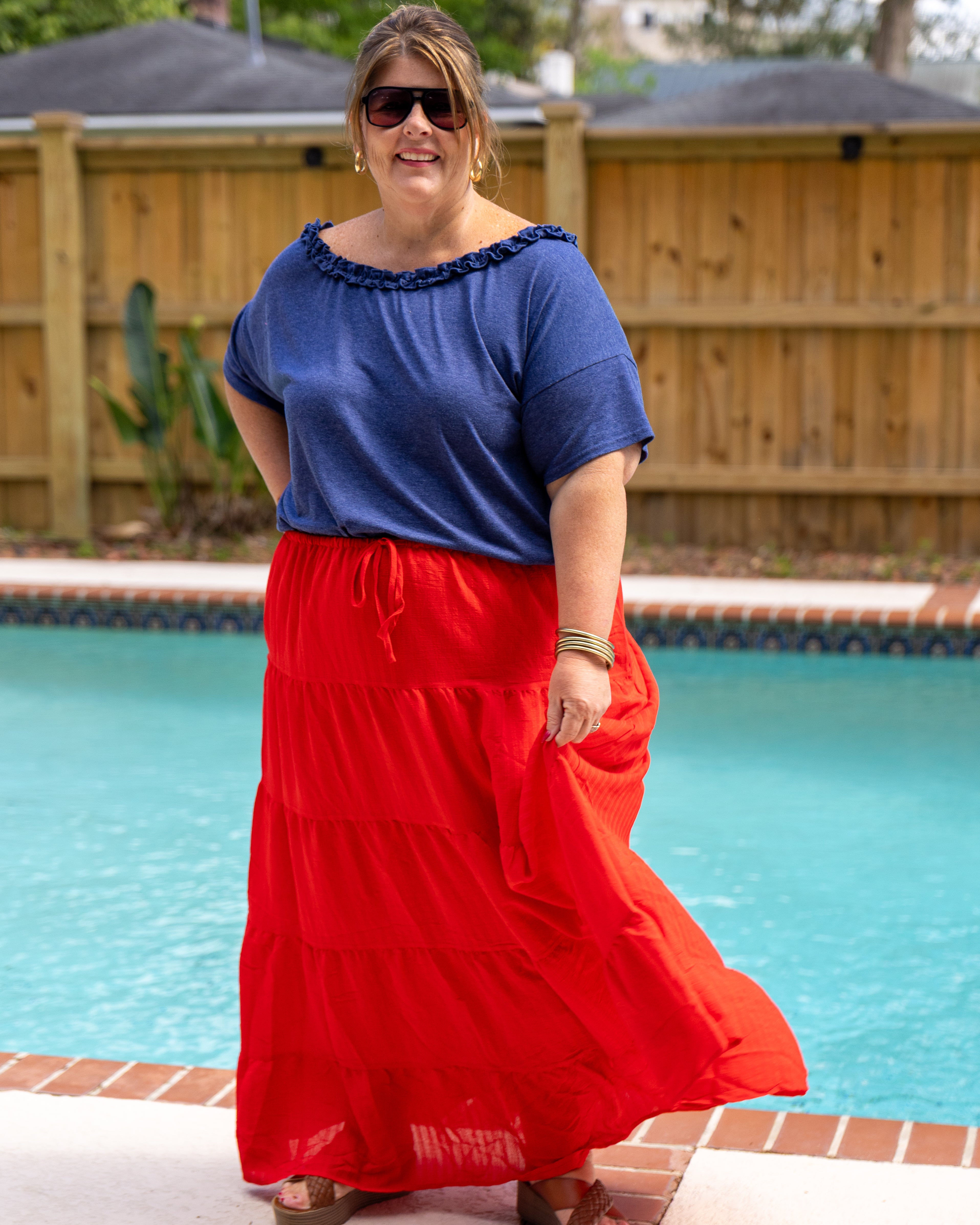 Santorini Sunset Maxi Skirt Curvy