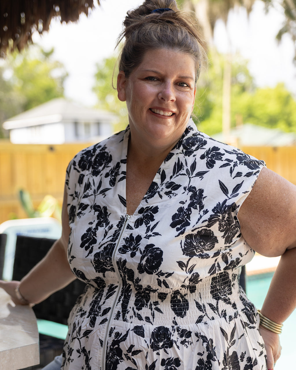 Summer Bloom Smocked Top Curvy