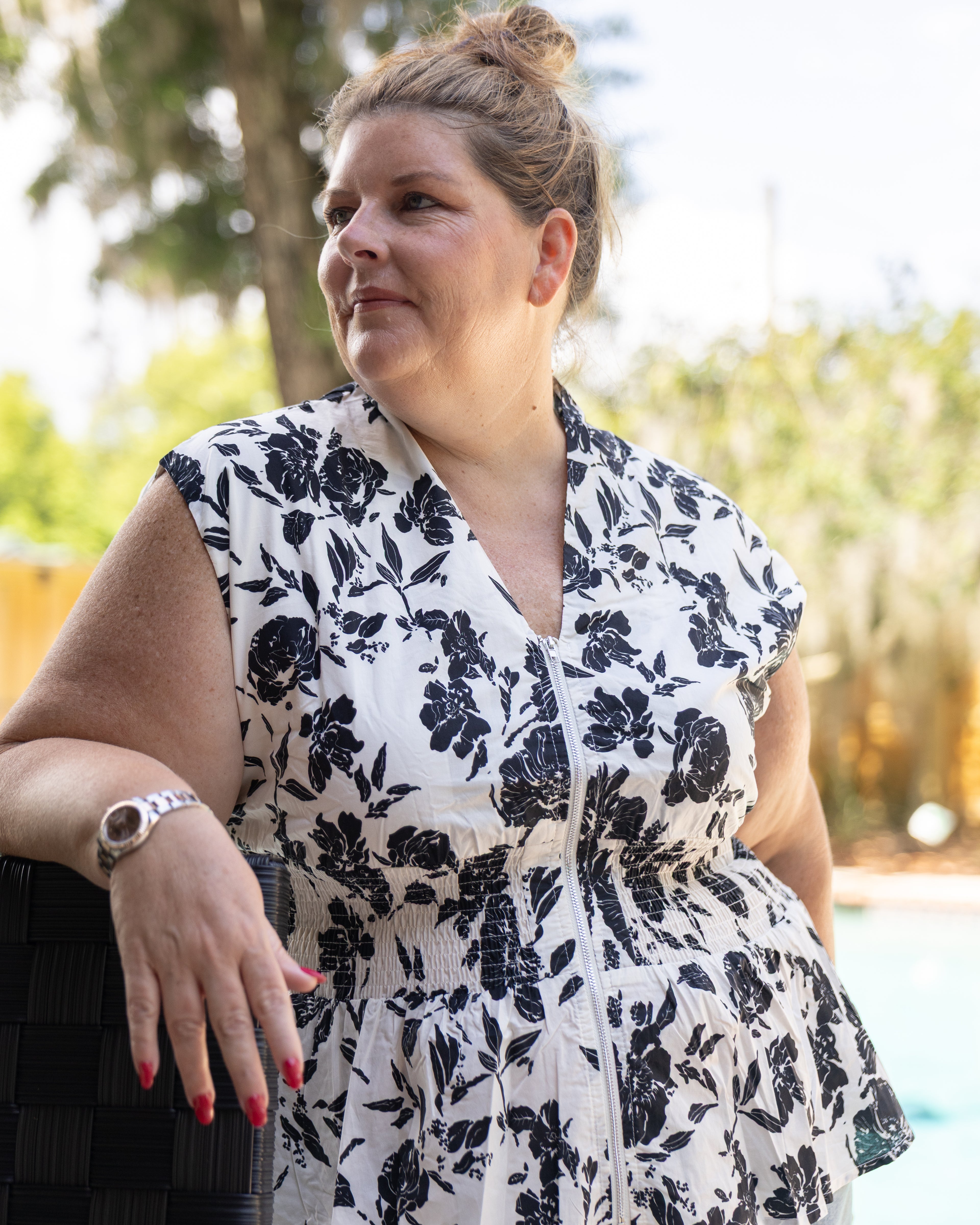 Summer Bloom Smocked Top Curvy