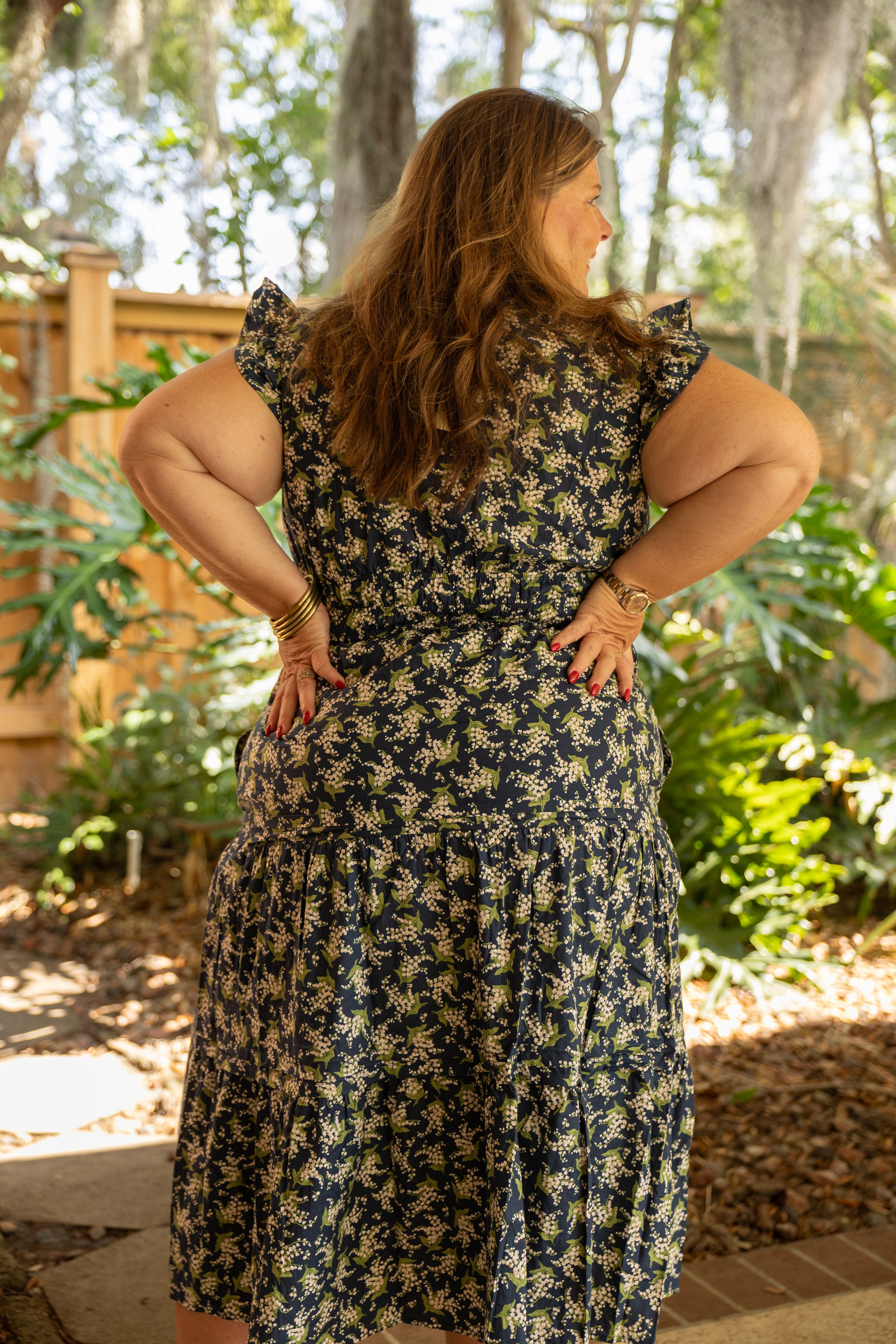 Secret Garden Tiered Midi Dress Available Curvy