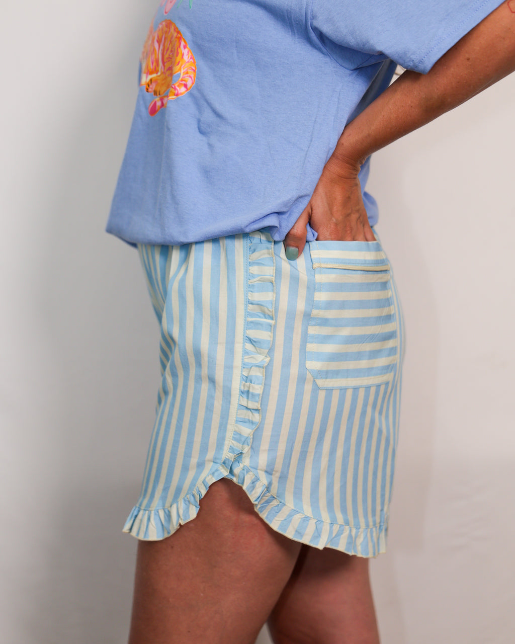Sweet Stripe Ruffle Shorts