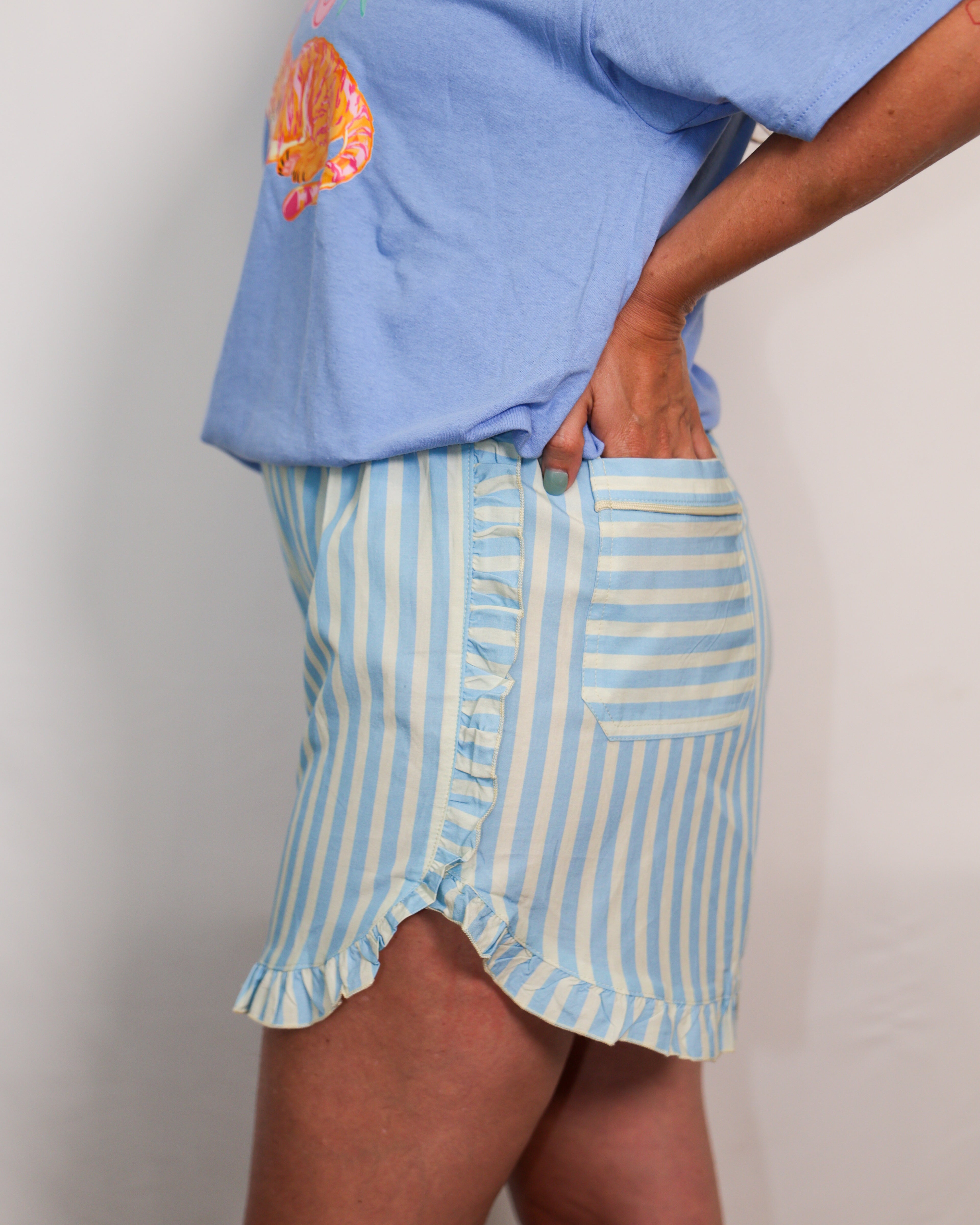 Sweet Stripe Ruffle Shorts