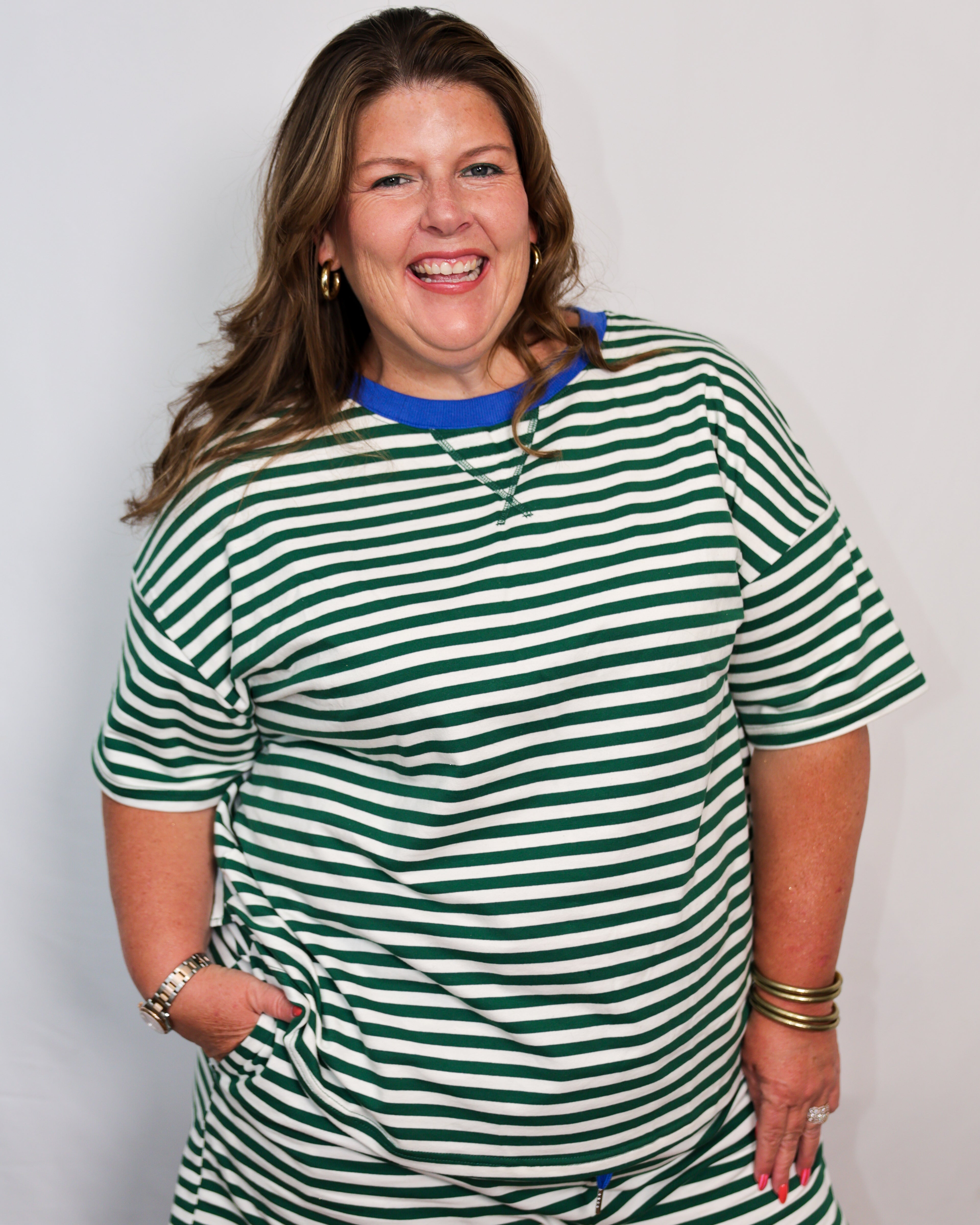 Harbor Stripe Lounge Set Available Curvy