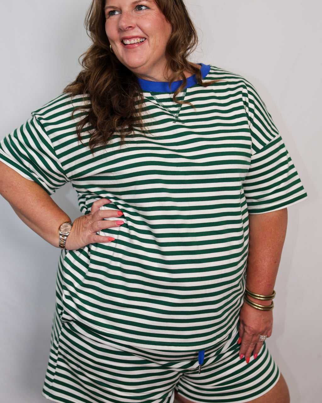 Harbor Stripe Lounge Set Available Curvy