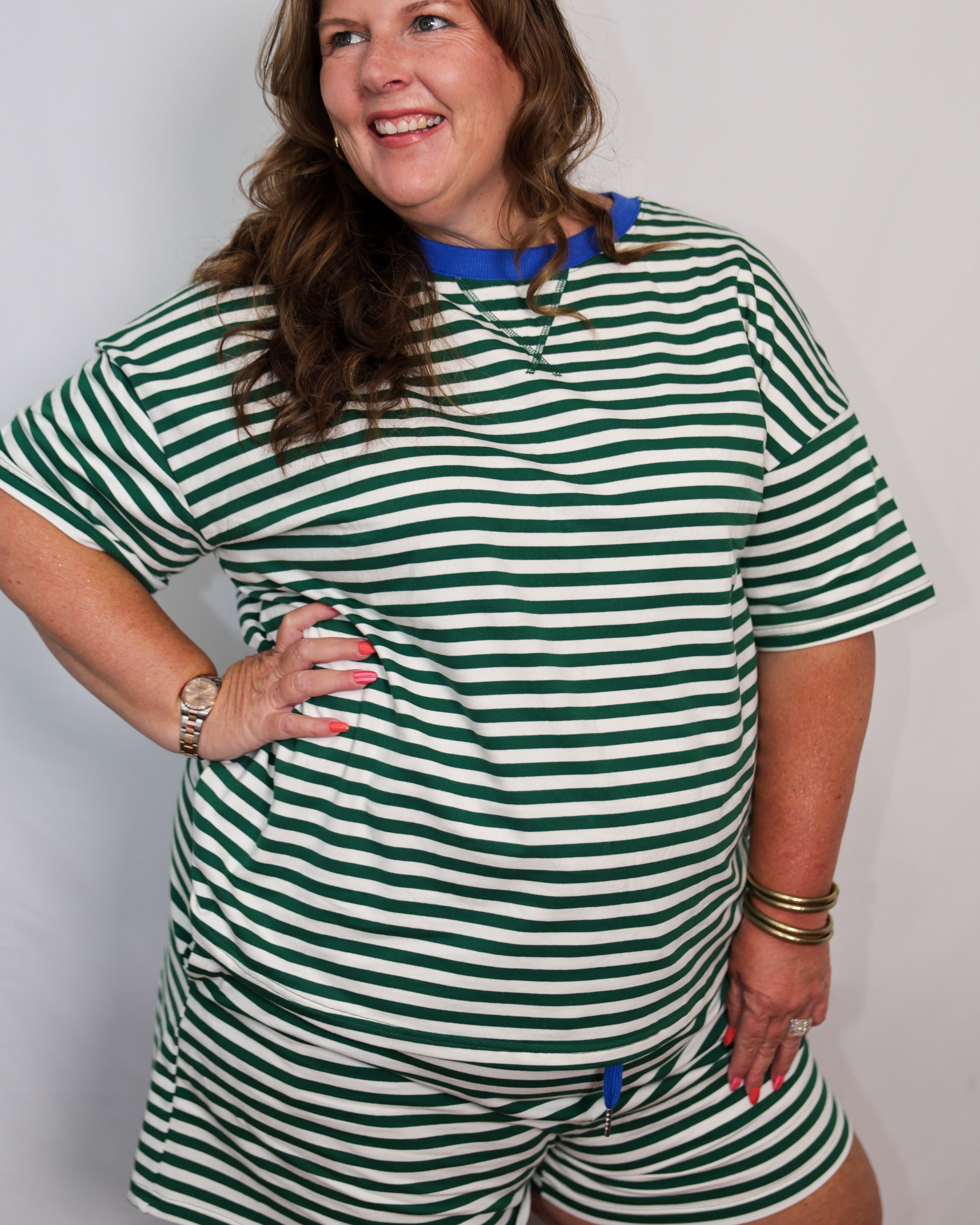 Harbor Stripe Lounge Set Available Curvy