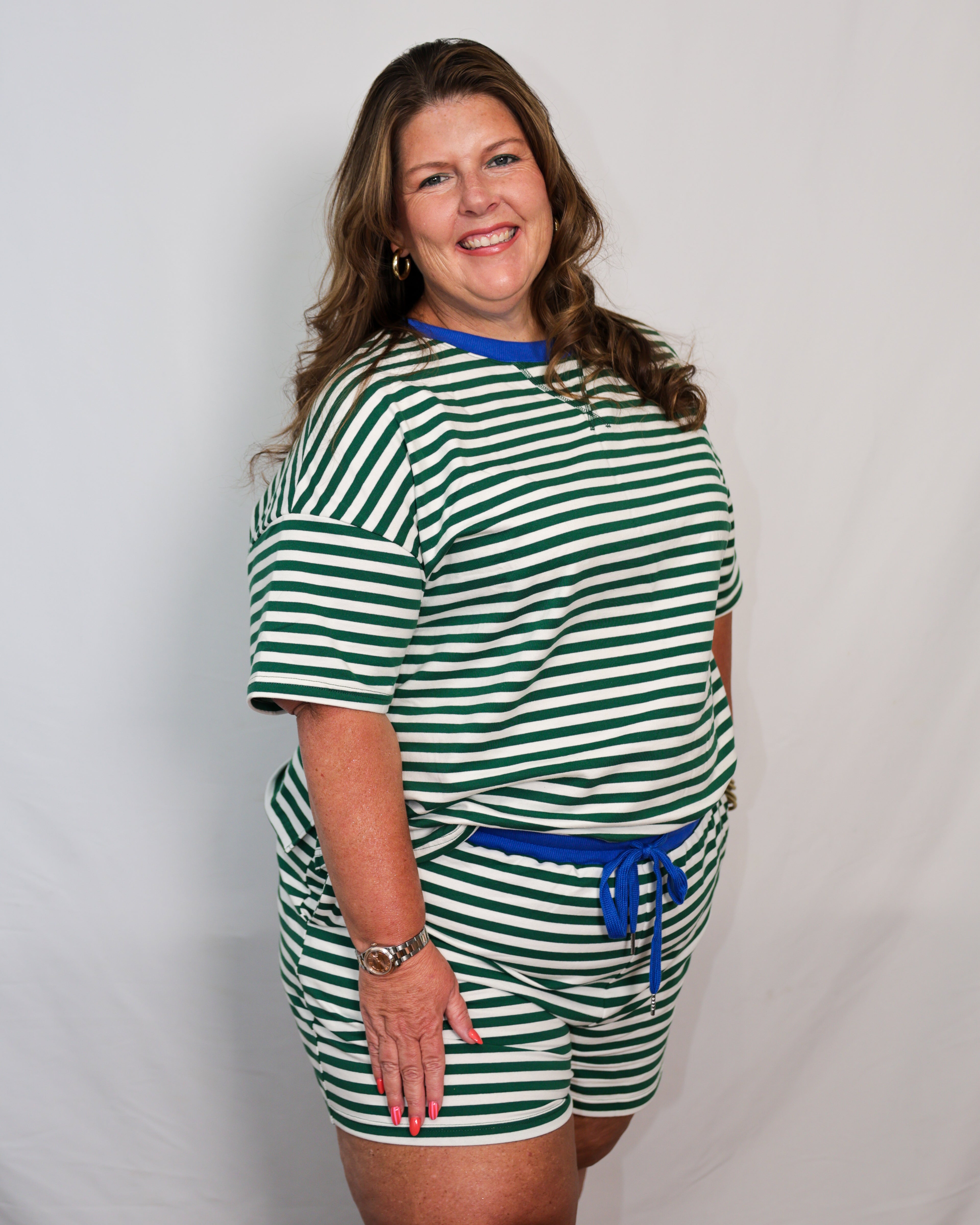 Harbor Stripe Lounge Set Available Curvy
