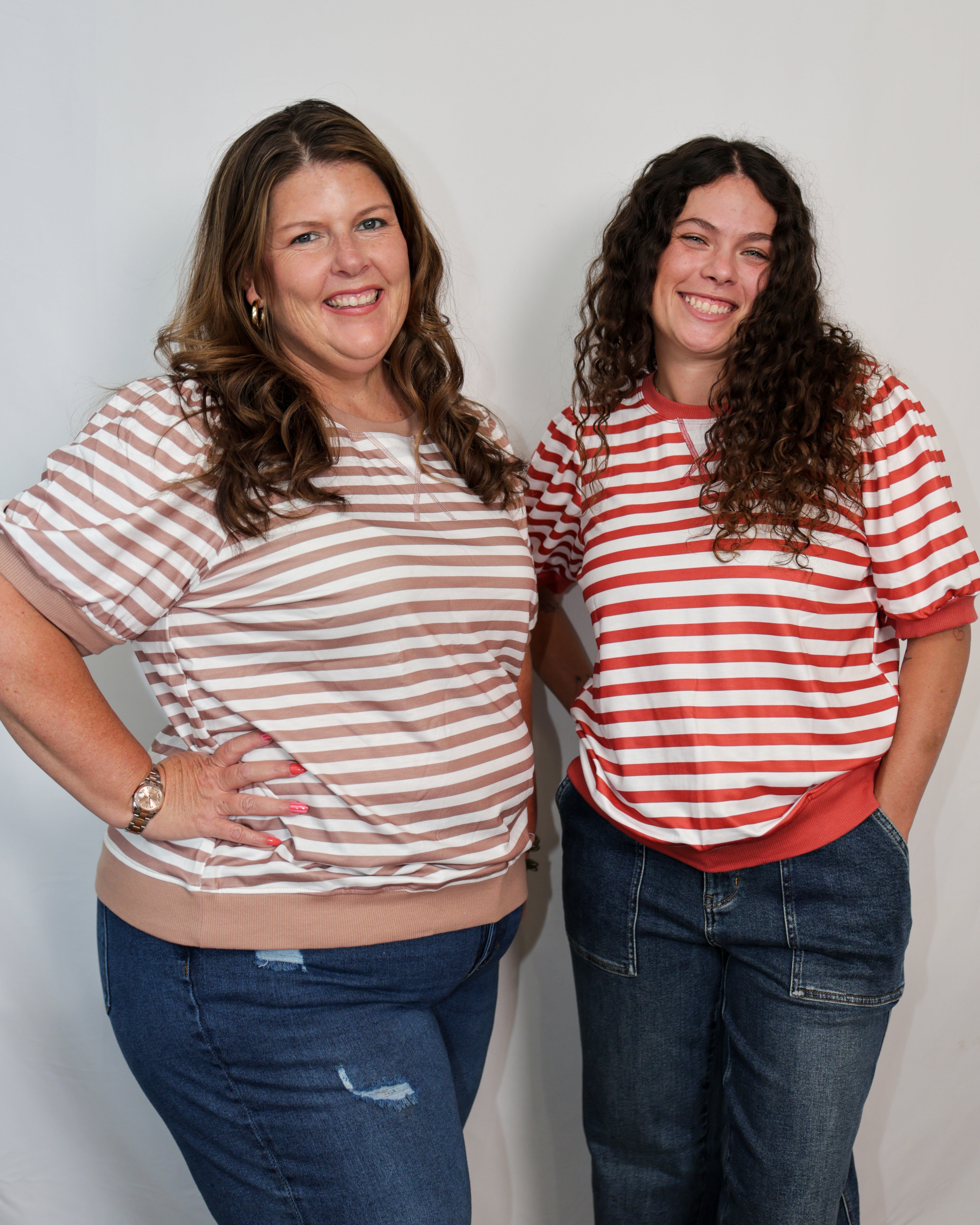 Classic Charm Bubble Sleeve Top Available Curvy