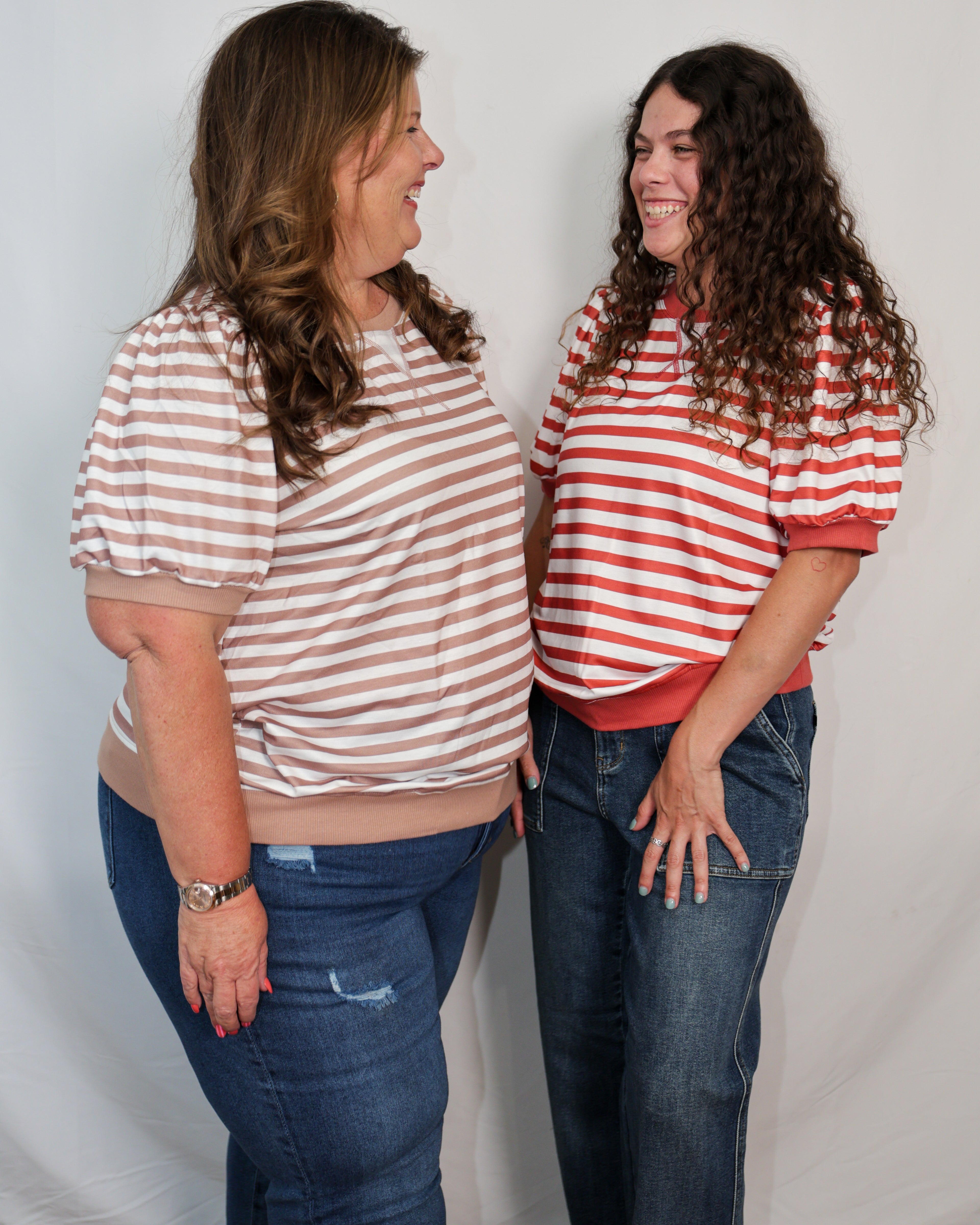 Classic Charm Bubble Sleeve Top Available Curvy