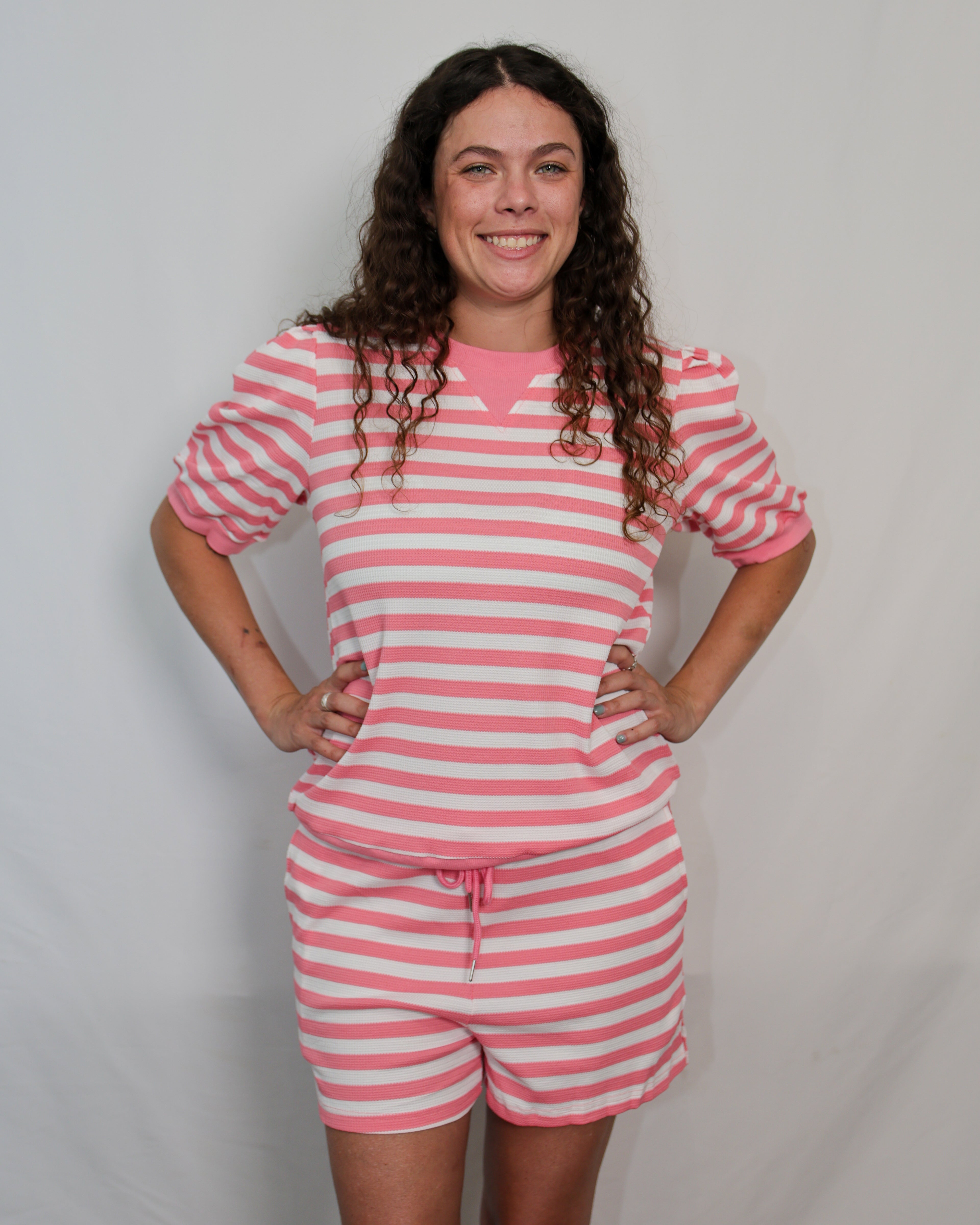 Coastal Stripe Lounge Set Available Curvy