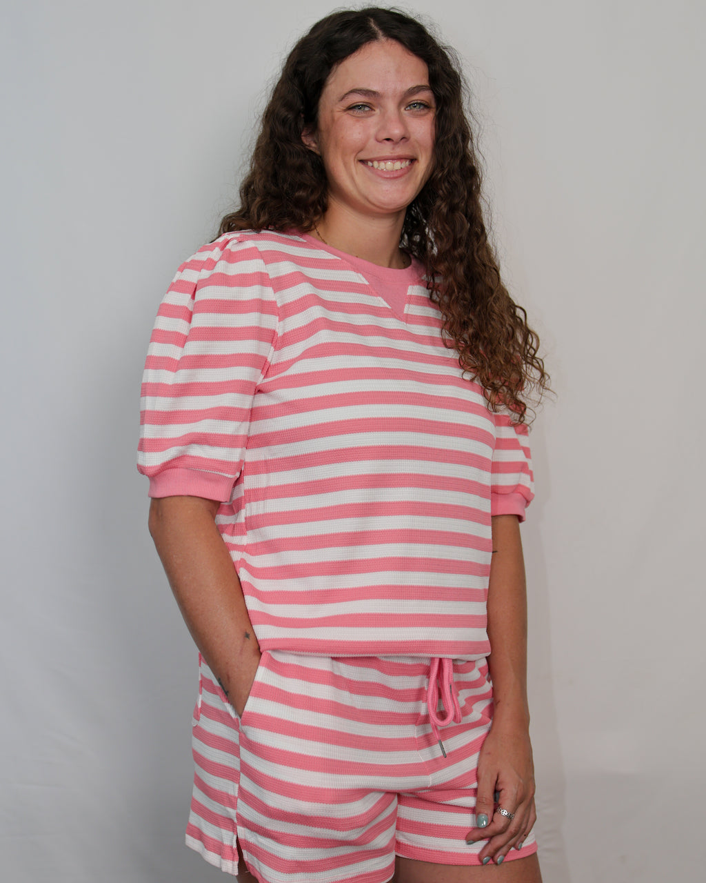 Coastal Stripe Lounge Set Available Curvy