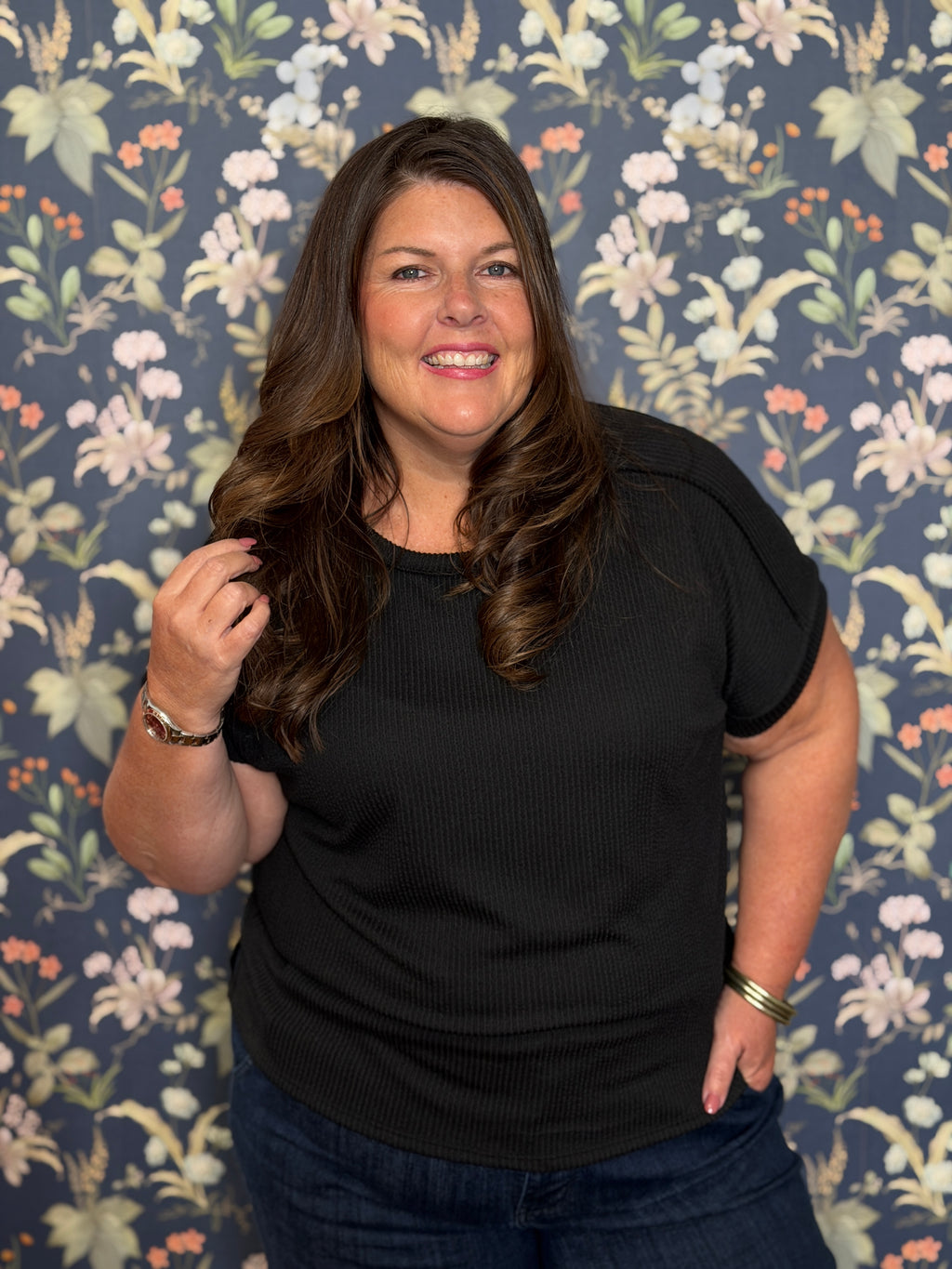 Avery Ribbed Tunic Top Curvy