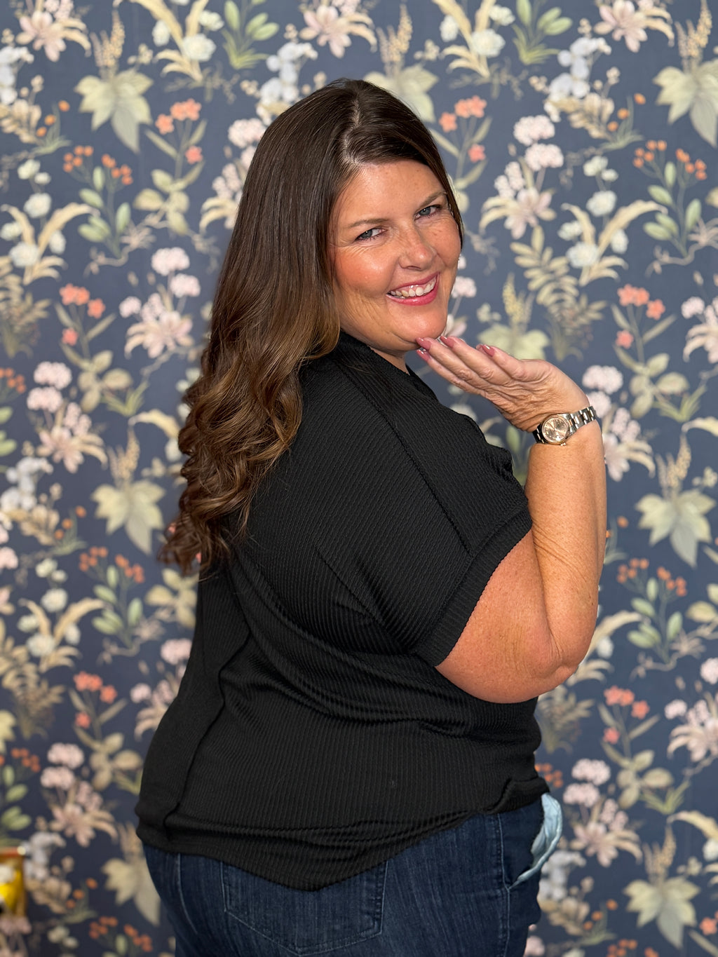 Avery Ribbed Tunic Top Curvy