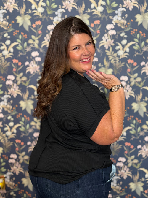 Avery Ribbed Tunic Top Curvy