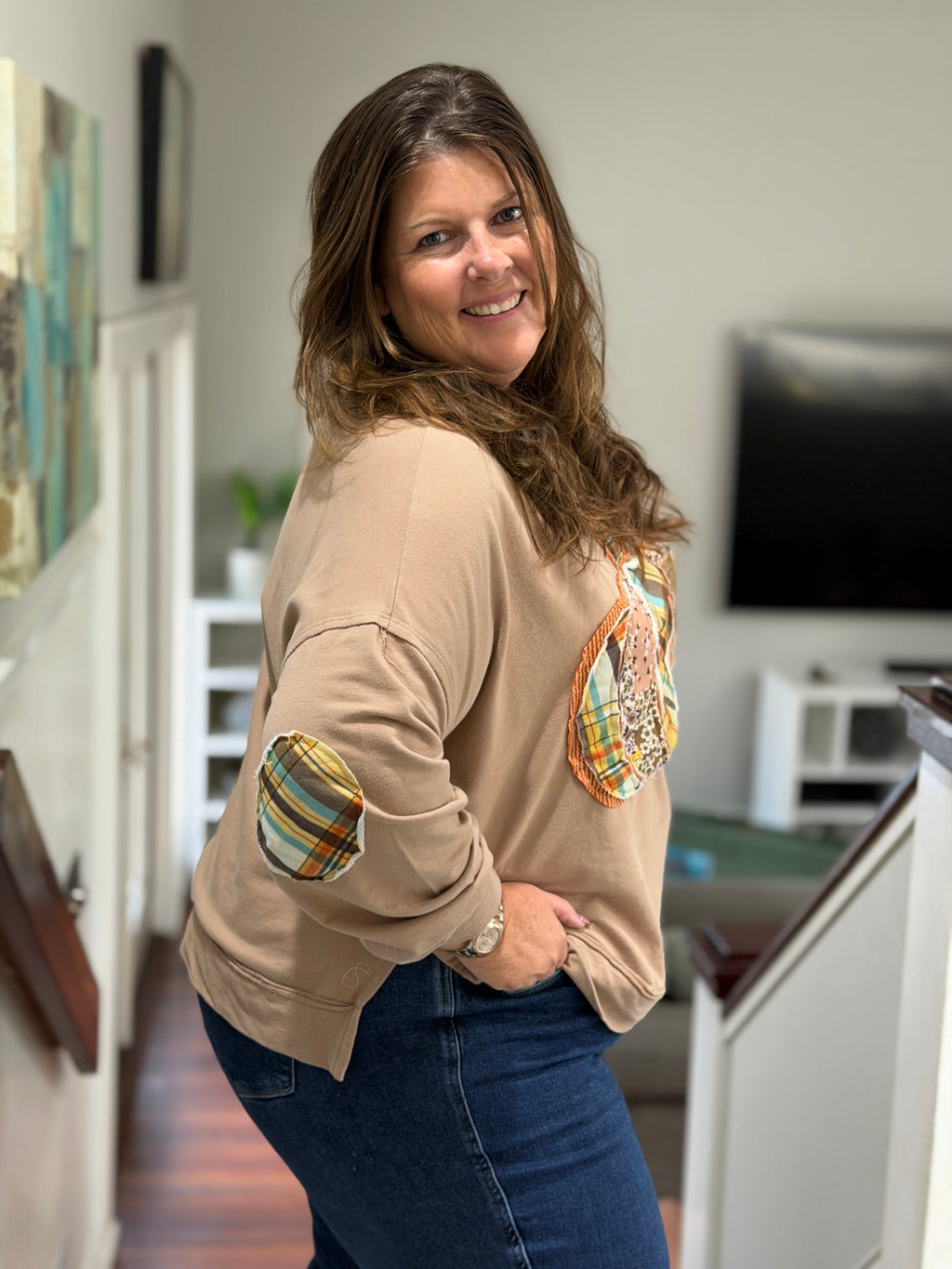 Pumpkin Patch Boho Sweatshirt Available Curvy