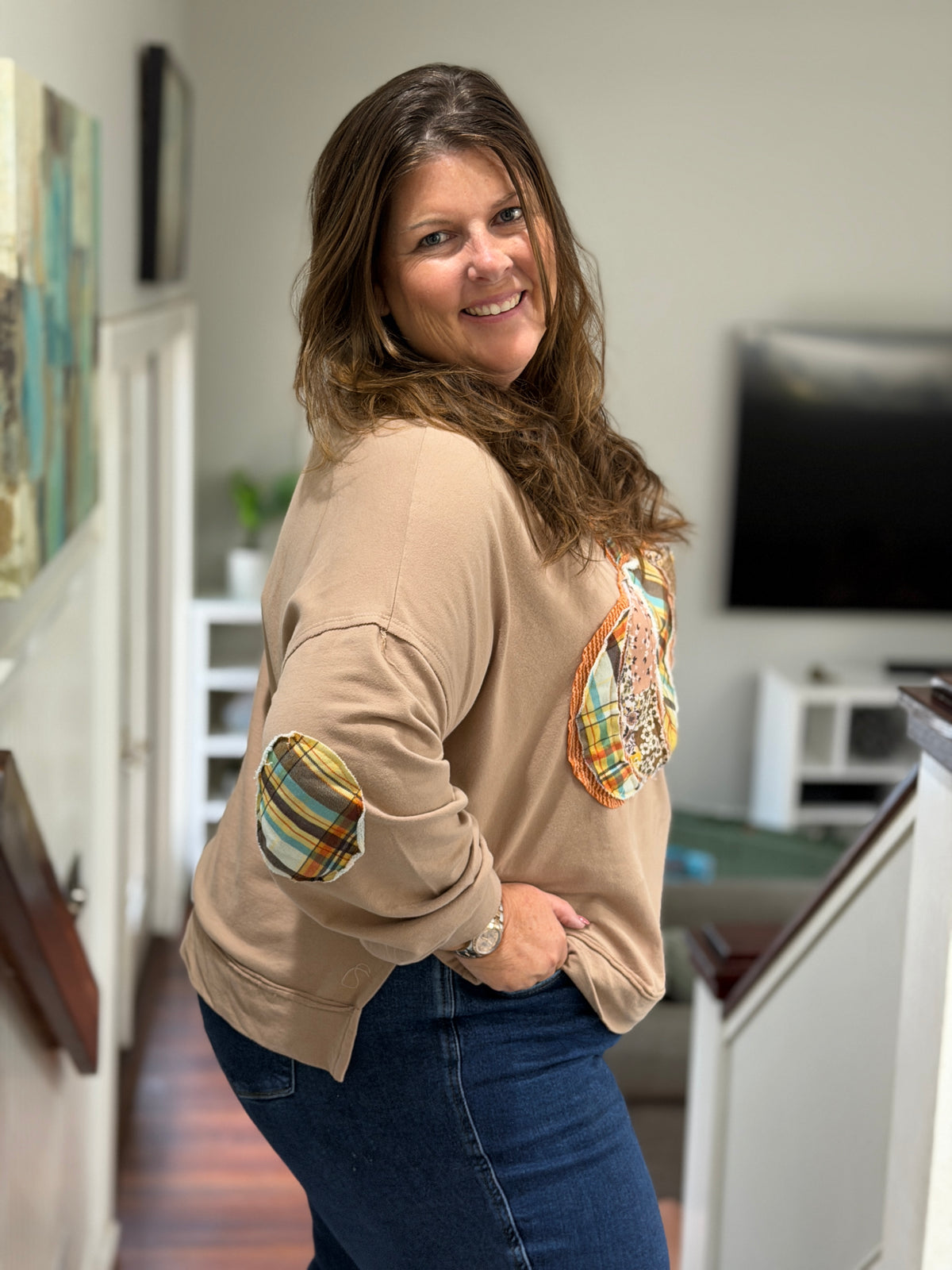 Pumpkin Patch Boho Sweatshirt Available Curvy