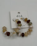 Marbled Bead Hoop Earrings