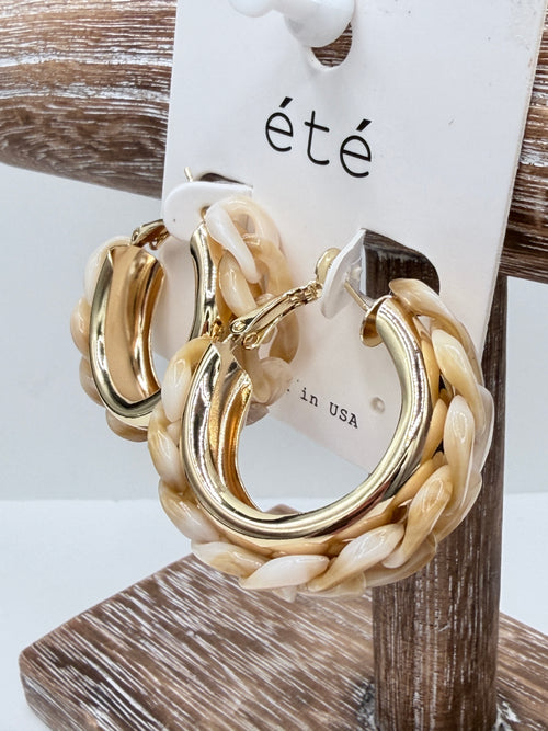 Braided Resin Hoop Earrings