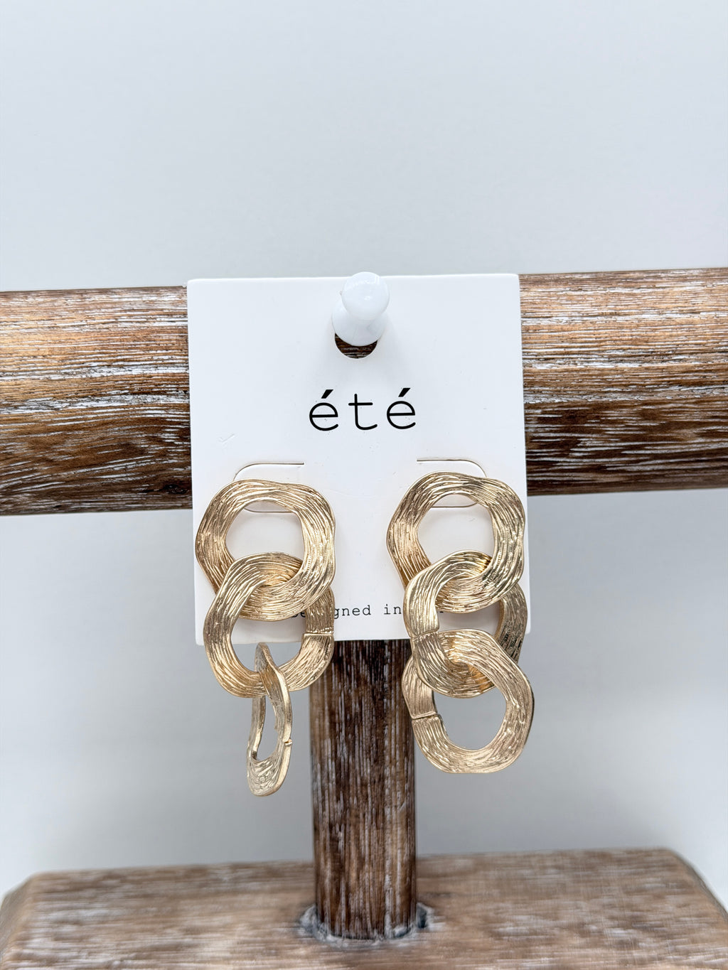 Textured Link Statement Earrings