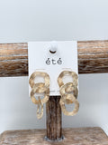 Textured Link Statement Earrings