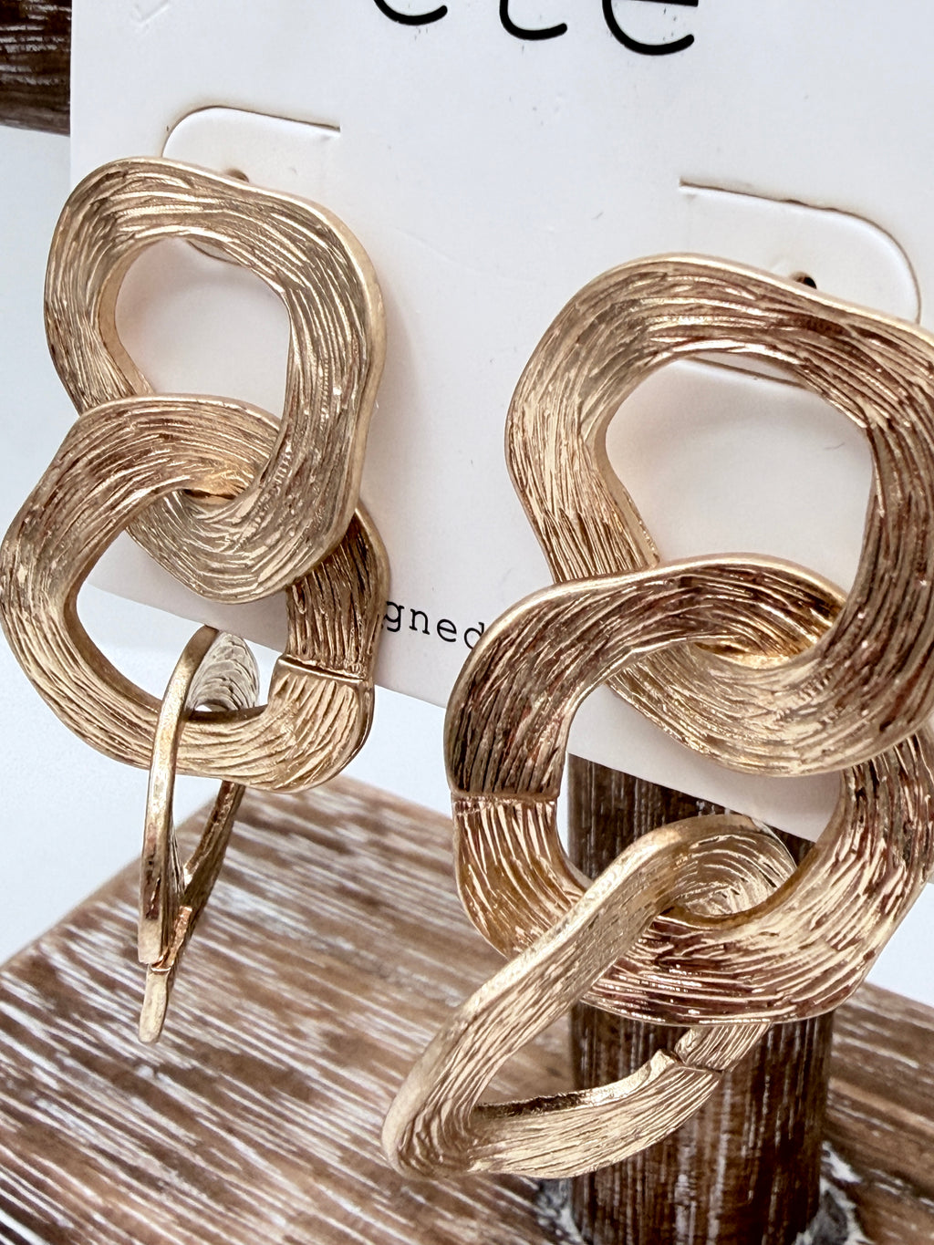 Textured Link Statement Earrings