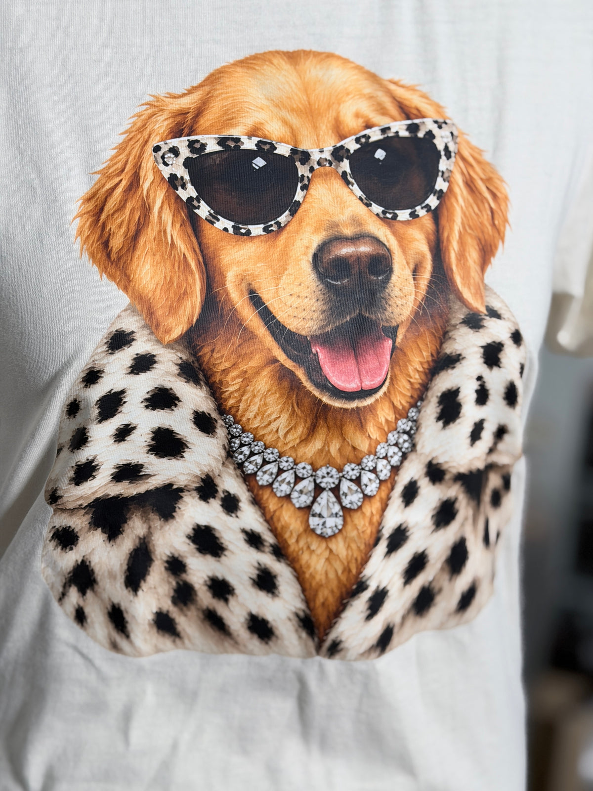 Connie Glam Golden Retriever Comfort Colors Tee