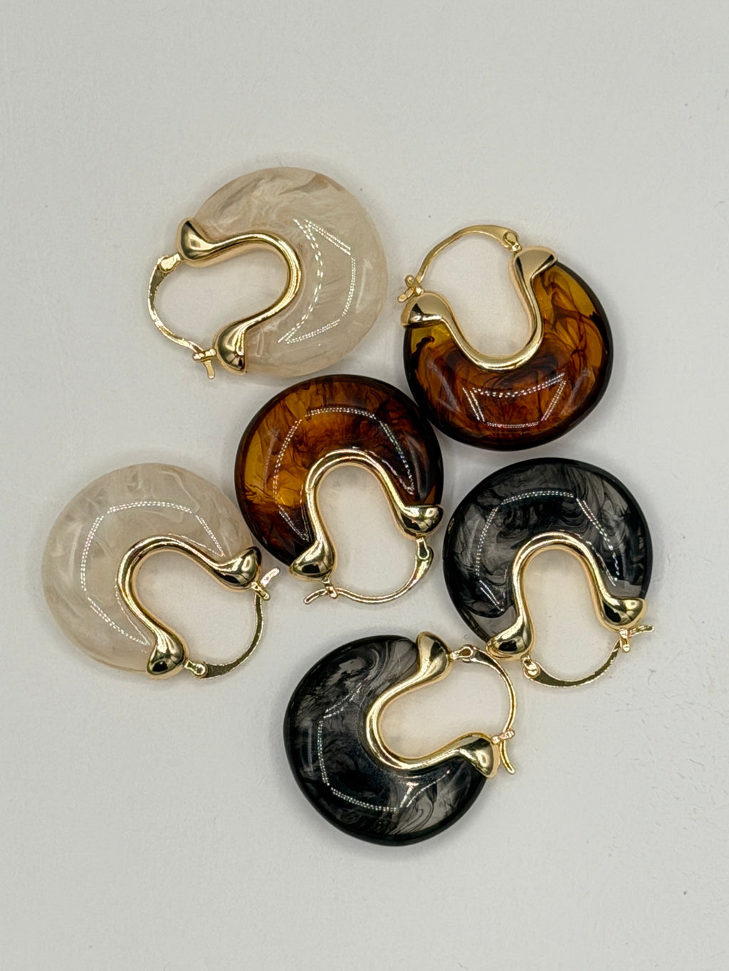Christine Marbled Statement Hoop Earrings