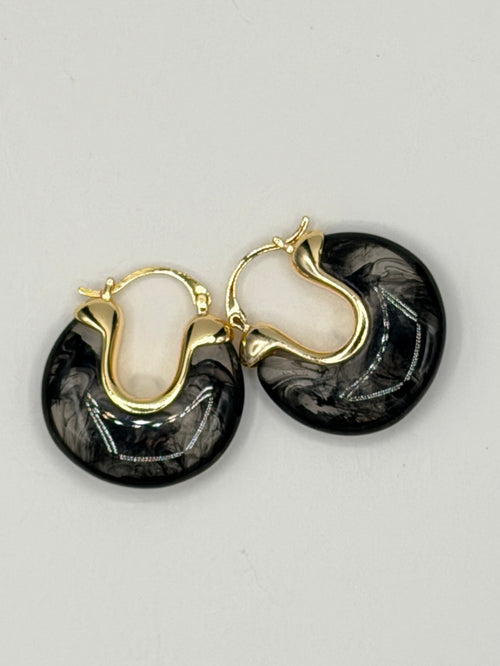 Christine Marbled Statement Hoop Earrings