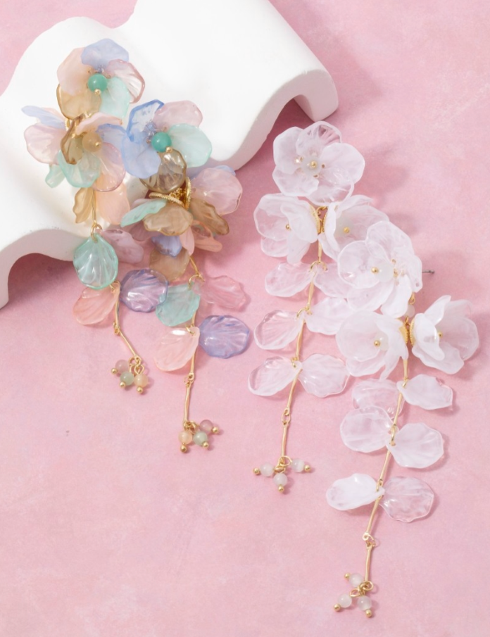 Blush Garden Floral Drop Earrings