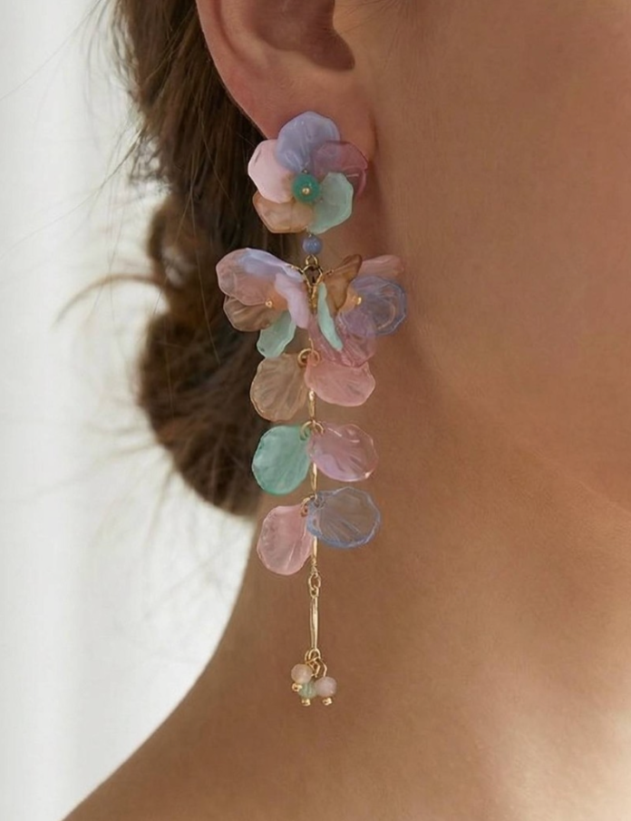 Blush Garden Floral Drop Earrings