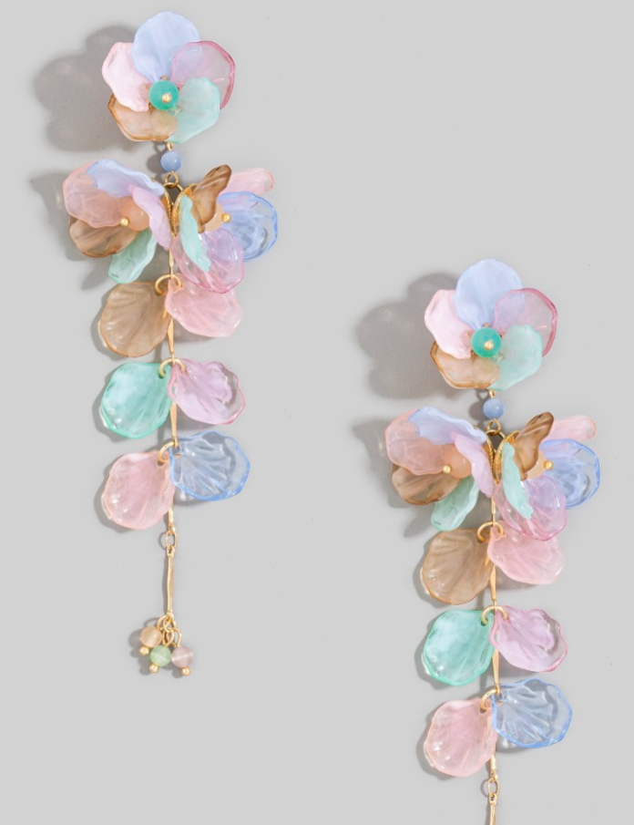 Blush Garden Floral Drop Earrings