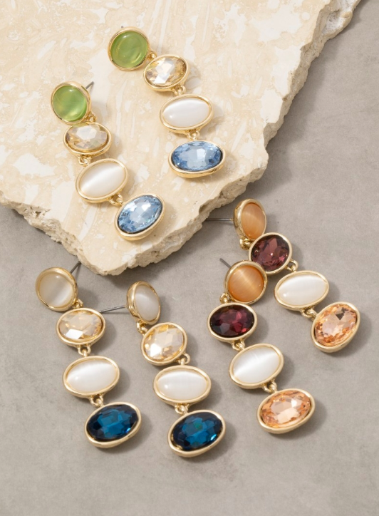 Radiant Gem Drop Earrings