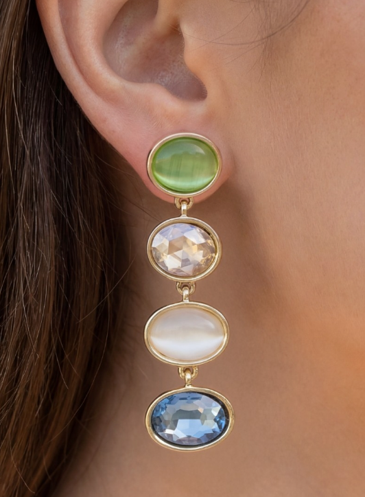 Radiant Gem Drop Earrings