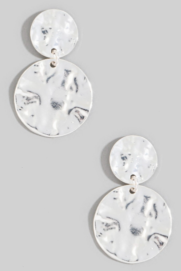 Golden Hour Hammered Disc Drop Earrings