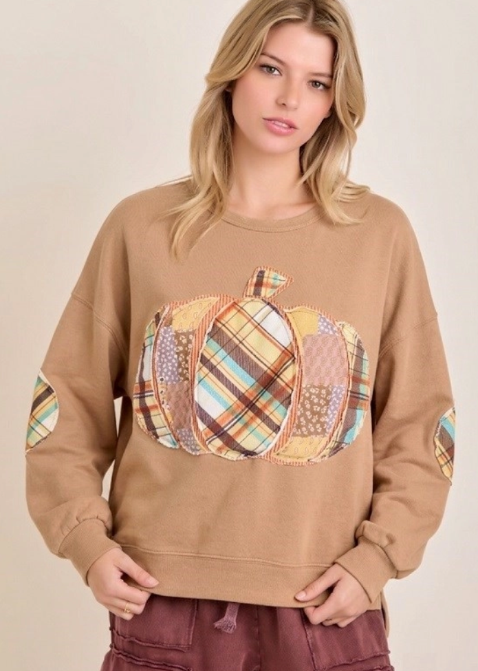 Pumpkin Patch Boho Sweatshirt Available Curvy