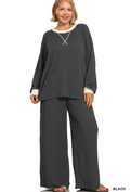 Stephanie Raised Rib Lounge Set Curvy