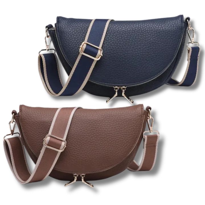 Angela Foldover Crescent Crossbody Bag