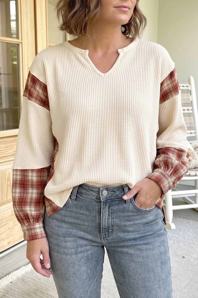 Hadlie Patchwork Cable Knit Sweater