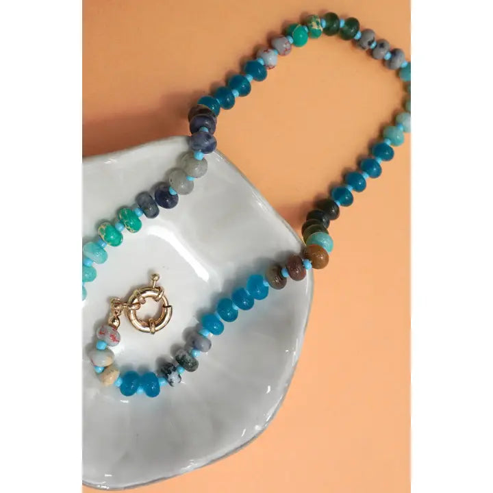 Natural Stone Confetti Necklace