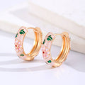 Cloisonné Floral Hoop Earrings